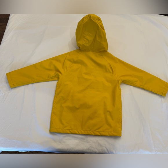 GAP Bright Yellow Kids Raincoat with Navy and White Lining - Size 4 - Picture 2 of 3